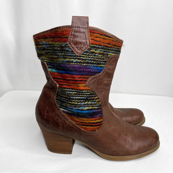 Bandolino BDZAMEN Multicolor Woven Ankle Boots Leather Southwestern Women's 8M - Picture 9 of 9